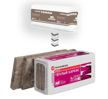 Плита теплоизоляционная из стекловолокна ТехноНиколь Теплый каркас (Ursa Terra 37 PN) 100 мм, 7,32 м²