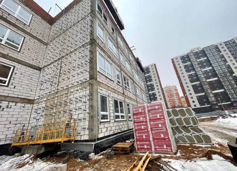 Каменная фасадная вата Rockwool